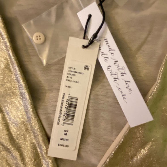 Alice+Olivia Nya Metallic Wrap Cropped Top - Picture 5 of 6